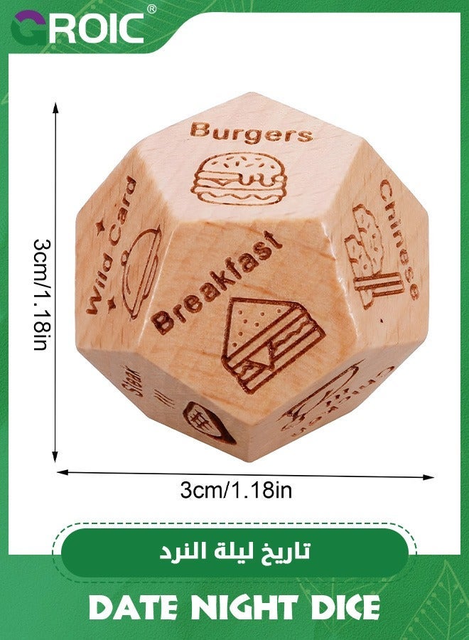 GROIC 1Pc Food Decision Dice 12 Sided, Dinner Decider,Food Choice What to Eat Dice, Date Night Gift Ideas, Cool Birthday Wedding for Wife Husband Boyfriend Girlfriend  - Image 2
