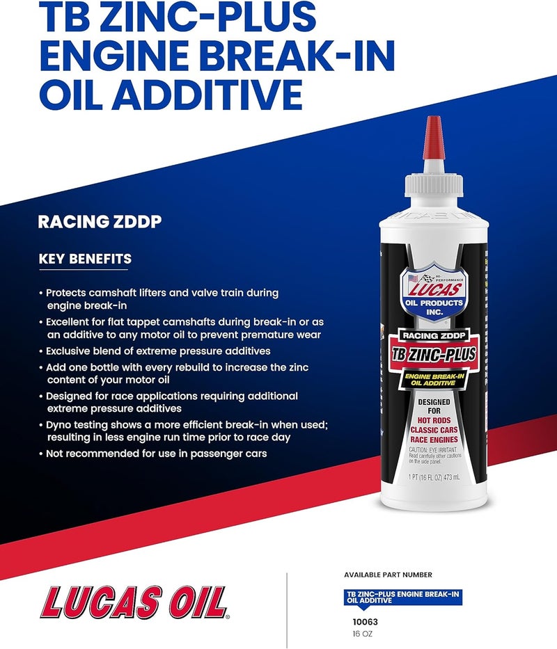 Lucas Oil 10063 Engine Break-In Oil Additive with TB Zinc Plus - 16 Ounce - Image 5
