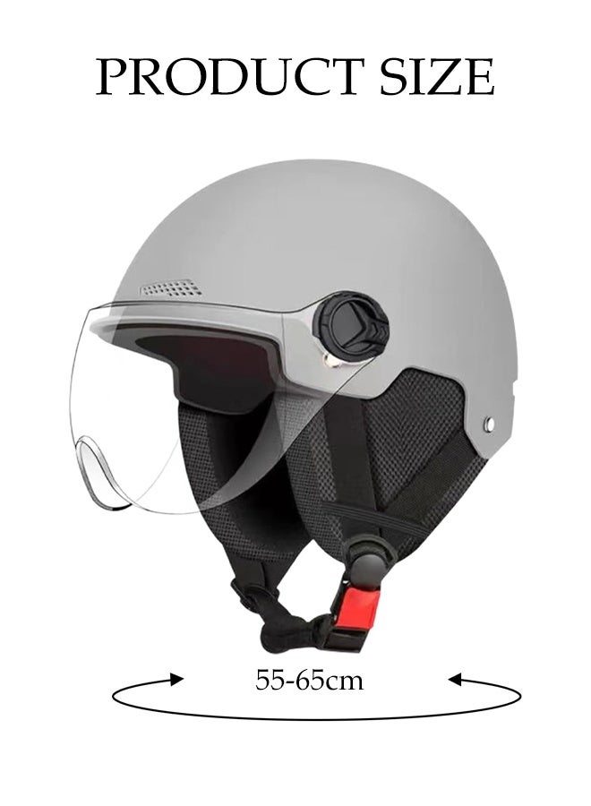 DUNISO Helmet for Electric Bike,Electric Scooter Helmet,Highly Protective Shock Absorbing Half Scooter Helmets,with Ear Protection,Drop Resistant,Adjustable Head Circumference,for Scooters,Mopeds,Mountain Bikes,Road Bikes - Image 2