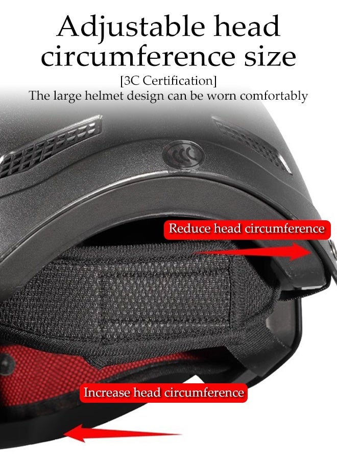DUNISO Helmet for Electric Bike,Electric Scooter Helmet,Highly Protective Shock Absorbing Half Scooter Helmets,with Ear Protection,Drop Resistant,Adjustable Head Circumference,for Scooters,Mopeds,Mountain Bikes,Road Bikes - Image 5