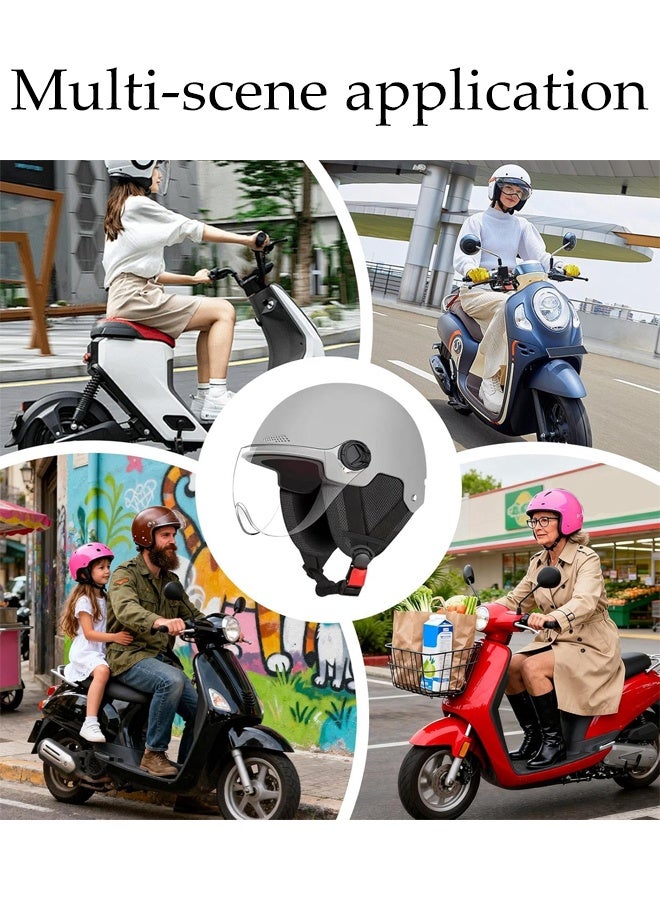 DUNISO Helmet for Electric Bike,Electric Scooter Helmet,Highly Protective Shock Absorbing Half Scooter Helmets,with Ear Protection,Drop Resistant,Adjustable Head Circumference,for Scooters,Mopeds,Mountain Bikes,Road Bikes - Image 3