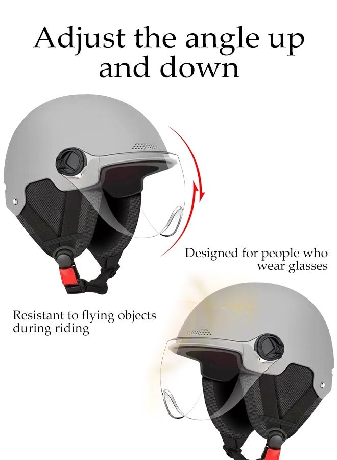 DUNISO Helmet for Electric Bike,Electric Scooter Helmet,Highly Protective Shock Absorbing Half Scooter Helmets,with Ear Protection,Drop Resistant,Adjustable Head Circumference,for Scooters,Mopeds,Mountain Bikes,Road Bikes - Image 4