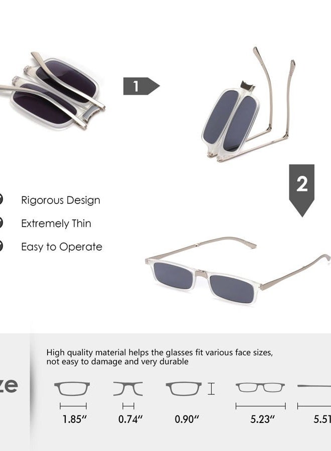 SKYOAK Unbreakable Evolved Folding Reading Glasses For Women Men Blue Light Blocking Anti UV Eyestrain Foldable Portable Compact Readers with Flat Hard Case Pocket Computer glasses 1.5 BLACK - Image 2
