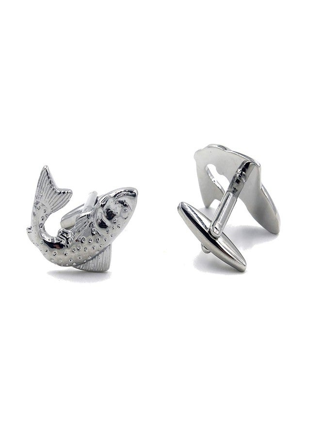 Vcufflinks Fish Fisherman Fishing Hook Pair of Cufflinks & Tie Bar Clip - Image 2