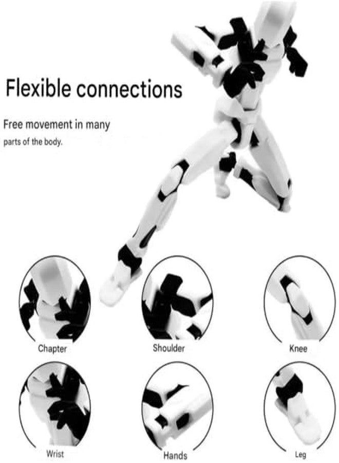 ENZAMOL White Dummy 13 Action Figure Toys Robot Pet Toys for Men 3D Printed Products DIY Assembly Dummy 13 Action Figures Articulated Joints Robot t13 Action Figure for Desktop t 13 Mini Figures - Image 5
