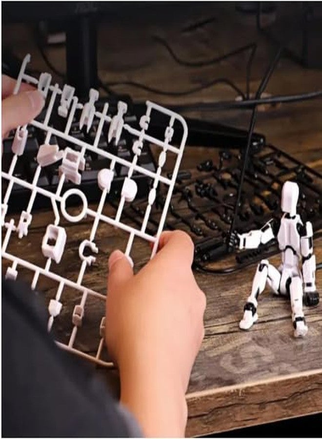 ENZAMOL White Dummy 13 Action Figure Toys Robot Pet Toys for Men 3D Printed Products DIY Assembly Dummy 13 Action Figures Articulated Joints Robot t13 Action Figure for Desktop t 13 Mini Figures - Image 2