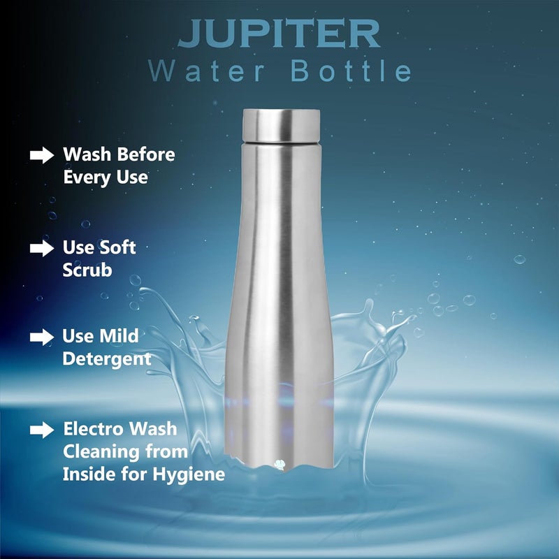 Unify Stainless Steel Water Bottle 1 Litre for Fridge, School, Office, Gym, Travel | Leak Proof, Rust Free & BPA Free | Easy to Carry Bottle for Girls, Boys, Kids & Adults (Jupiter, Set of 1, 1000 ml) - Image 3