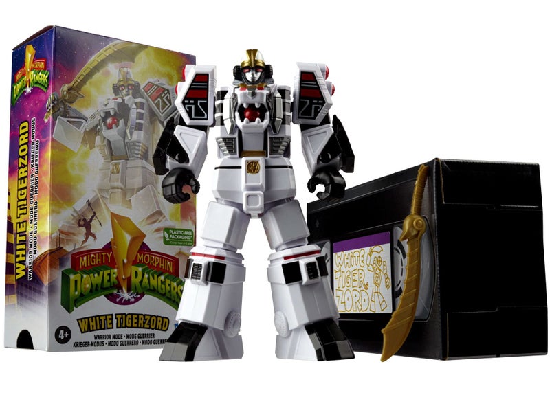 POWER RANGERS Mighty Morphin Power Rangers Megazord 7 inch Classic Figure Collector Set (White Tigerzord) - Image 1