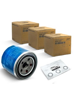 Genuine 4STEED MOTORS Set of 3 Genuine OEM Engine Oil Filter 26300-35505-ST and Drain Plug Gasket 21513-23001 fit for Hyundai, Kia  - Image 1