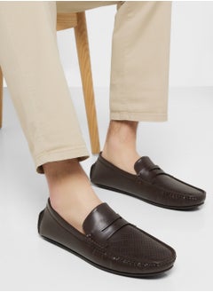 Robert Wood Perforation Detail Casual Loafers  - Image 5