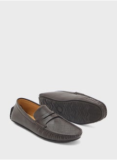 Robert Wood Perforation Detail Casual Loafers  - Image 3