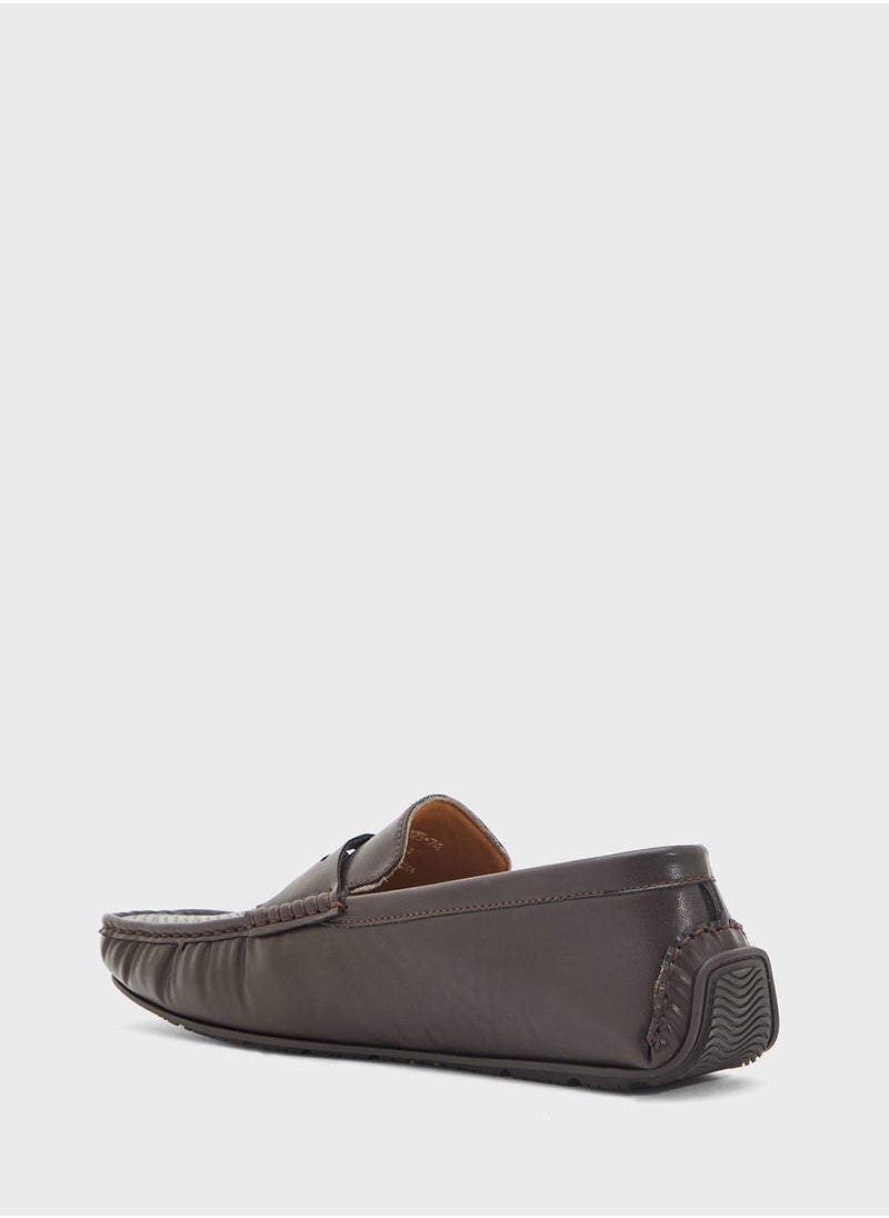 Robert Wood Perforation Detail Casual Loafers  - Image 2