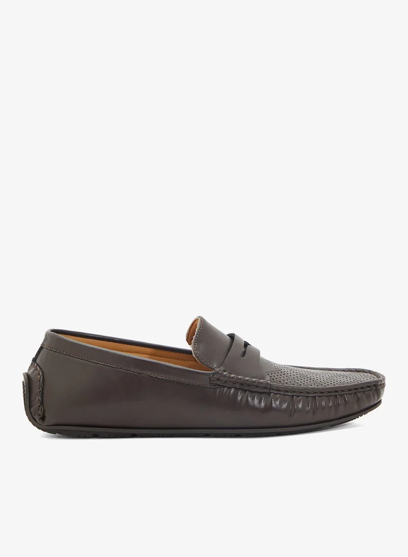 Perforation Detail Casual Loafers