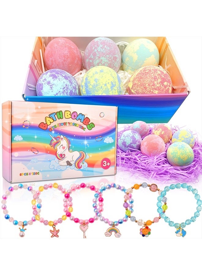 MADO Unicorn Bath Bombs with Surprise Inside for Kids Girls, Kids Bath Bombs Birthday Gifts for Kids Surprise Gifts for Girls, Organic Bath Bombs Unicorns Gifts for Girls with Jewelry Inside Princess Toys - Image 1