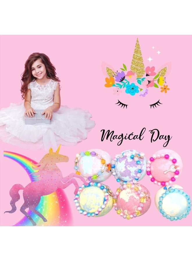 MADO Unicorn Bath Bombs with Surprise Inside for Kids Girls, Kids Bath Bombs Birthday Gifts for Kids Surprise Gifts for Girls, Organic Bath Bombs Unicorns Gifts for Girls with Jewelry Inside Princess Toys - Image 5