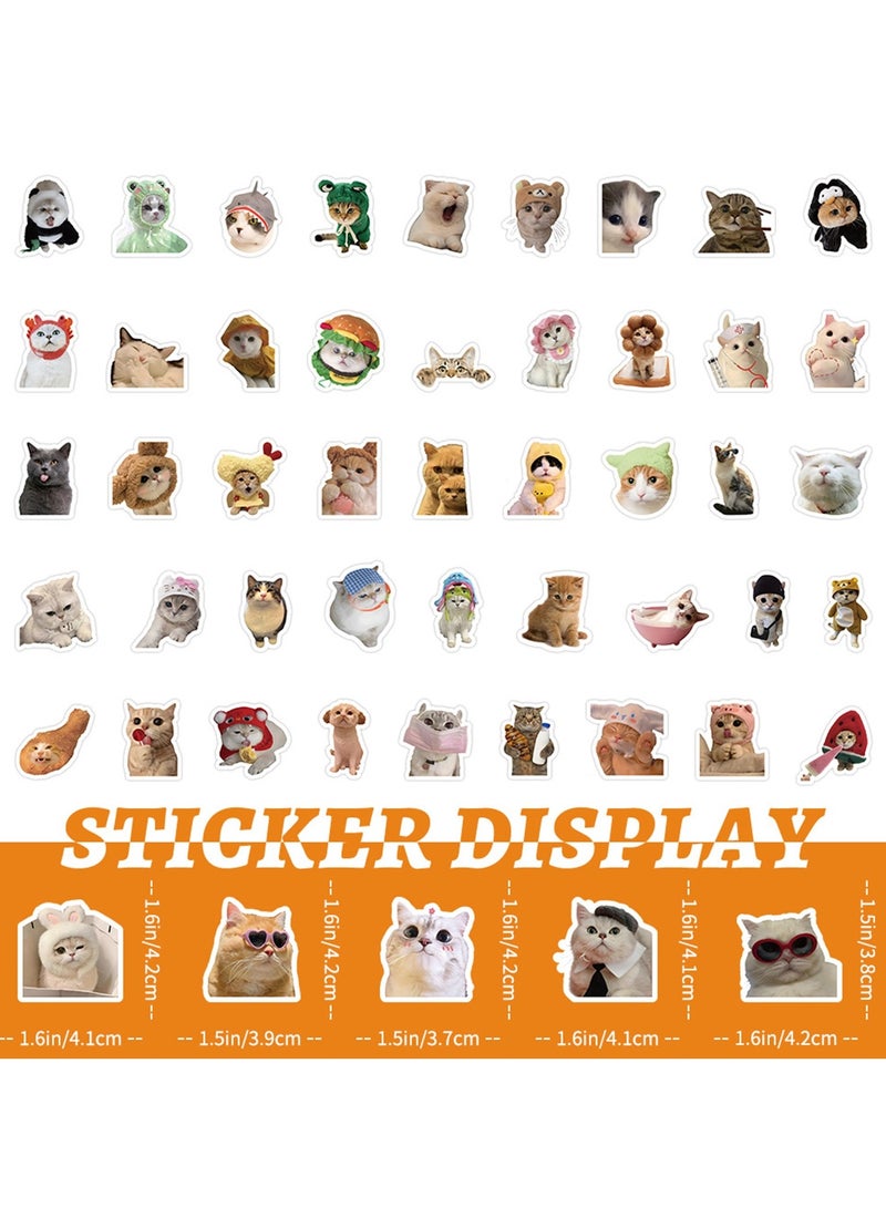 100 Pcs Cat Stickers, Cute Cat Stickers Funny Cat Meme Vinyl Waterproof Stickers for Adults Teens - Image 3
