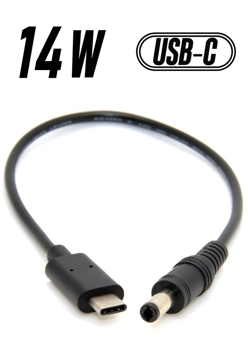 Cablecc USB 3.1 Type C USB-C to DC 5.5 2.5mm Power Plug Extension Charge Cable for Air Pro 20cm