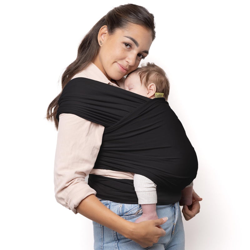 Boba Baby Wrap Carrier â€“ Original Baby Sling Carrier for Newborns (7â€“35 lbs), Soft, Secure, Hands-Free & Ergonomic, Ideal for Comfortable Bonding, New Parents (Black) - Image 1