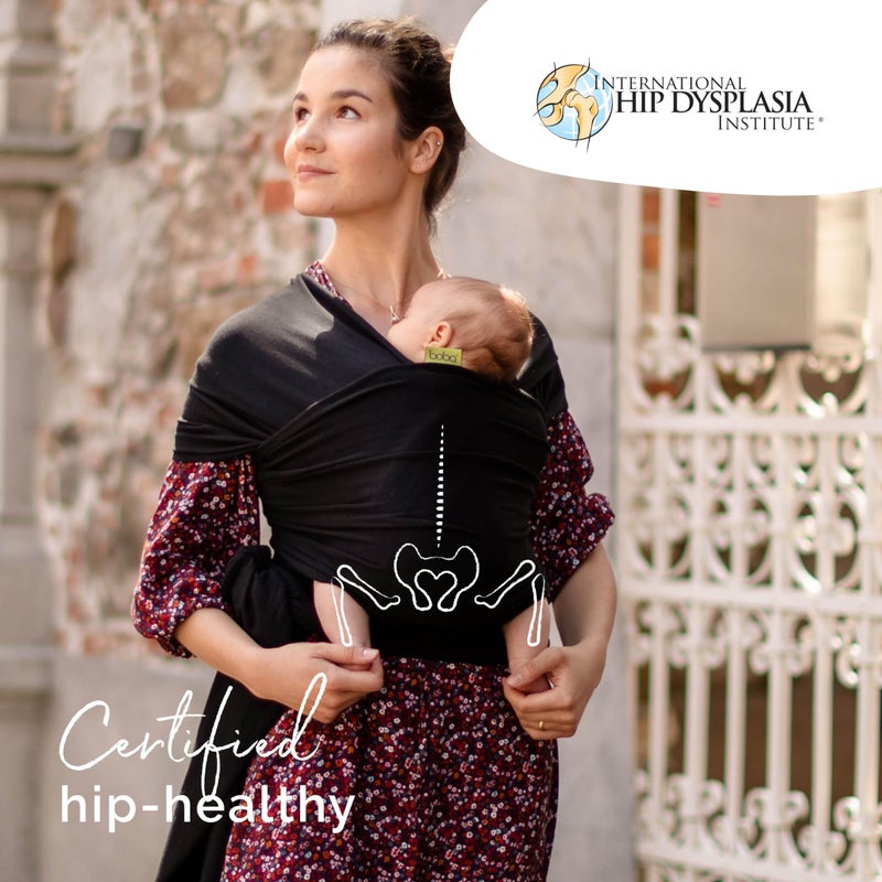 Boba Baby Wrap Carrier â€“ Original Baby Sling Carrier for Newborns (7â€“35 lbs), Soft, Secure, Hands-Free & Ergonomic, Ideal for Comfortable Bonding, New Parents (Black) - Image 3