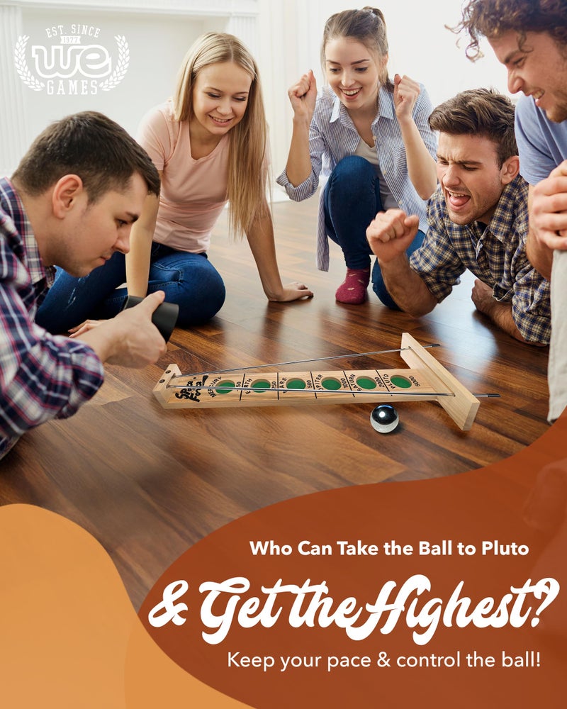WE Games Shoot The Moon - Classic Solid Wood Rolling Ball Game for Family Fun & Skill Building, Enhances Social Skills, Patience & Perseverance - Image 2