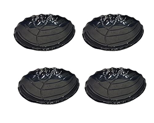 DECOR VIBES Melamine Dahi Bhalla and Chat Plate, Snack and Appetizer Plate, Tray for Party and Daily use Serving Platter, Unbreakable (Matt Black, Dia 4 Inch, Pack of 6) - Image 2