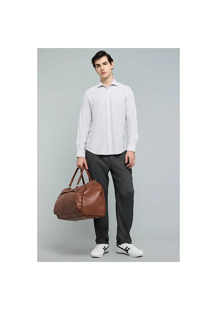 R&b Striped Shirt with Classic Collar and Long Sleeves