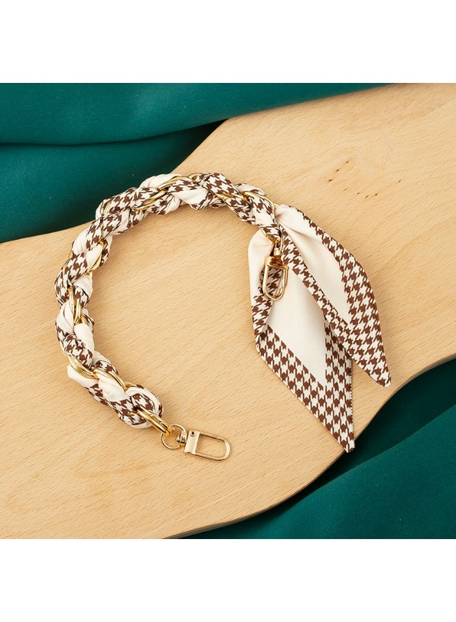 NIBEMINENT Beaded Phone Lanyard, Anti Lost Removable Wrist Strap, Creative Knitted Scarf Bracelet Pendant, Phone Keychain Lanyard, White