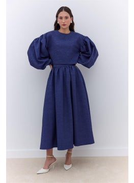 Manuka Pearl Detail Evening Blouse Midnight Blue  - Image 2