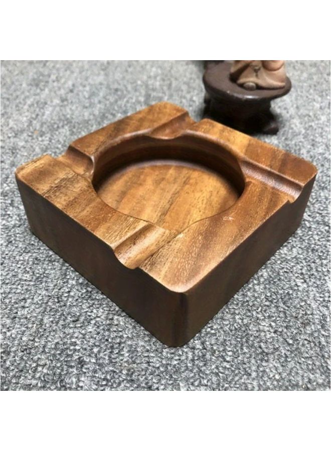 Solid Wood Ashtray 5 12x5 12 Inch Handcrafted Cigar Rest For Home Hotel Office - Image 5