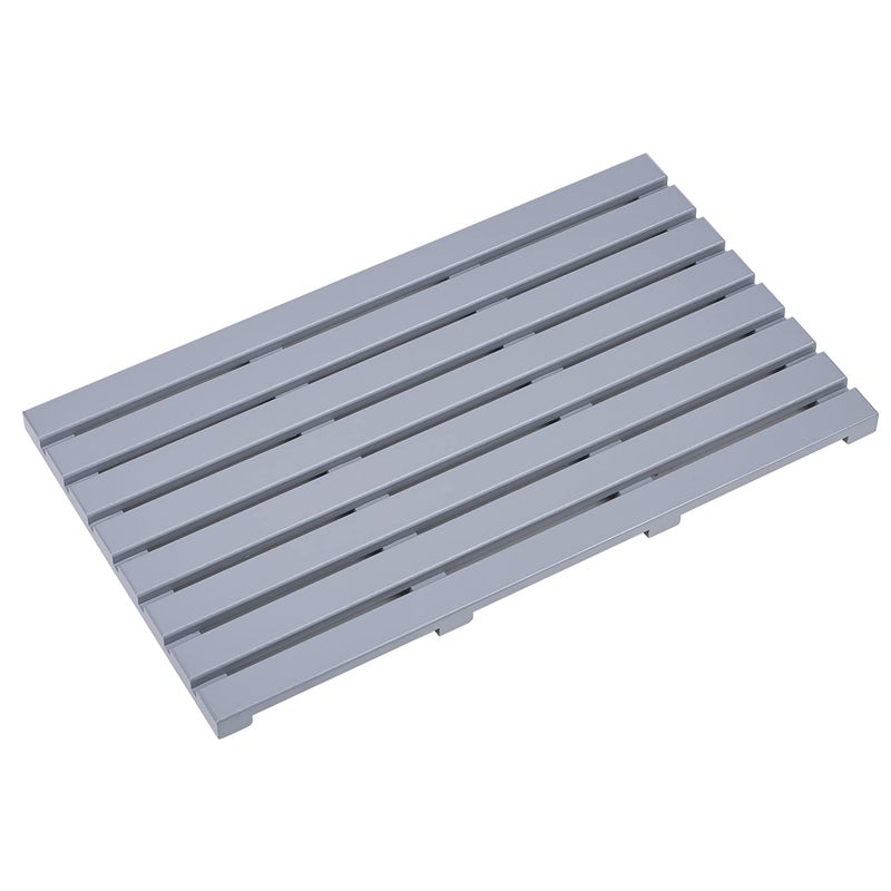 Vencier Bamboo Duckboard Bath Mat  Anti Slip Mat  New Slatted Design  Spa Bath Shower Bathroom Decor  Grey