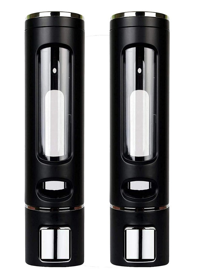 SELLZY 400ml Rust Proof Eco-Friendly ABS Plastic Wall Mounted Liquid Dispenser for Bathroom/Kitchen | Shampoo Conditioner Handwash Lotion Gel Liquid Soap Dispenser (Black) | (1Set of 2pc) - Image 1