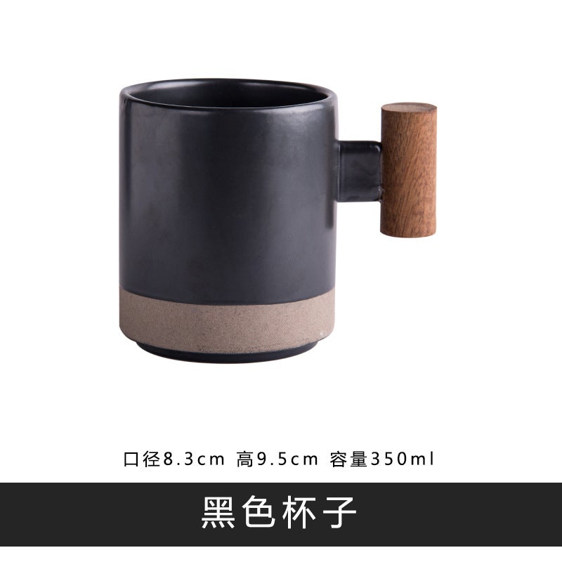 Korean Ceramic Dinnerware Set Dinner Plate Bowl Wooden Mug - Image 1