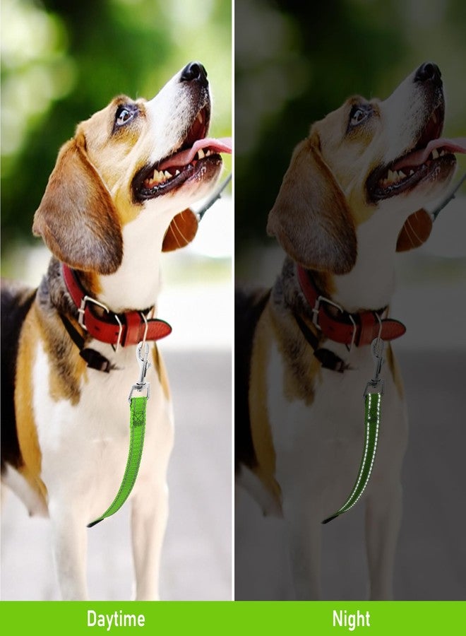 Amabro 2PCS Reflective Dog Safety Collar Clips, Adjustable Nylon Pet Collar Double Ended 360 Degree Rotatable Backup Clasp Clips Dog Collar Harness Connector (Green, Pink) - Image 2