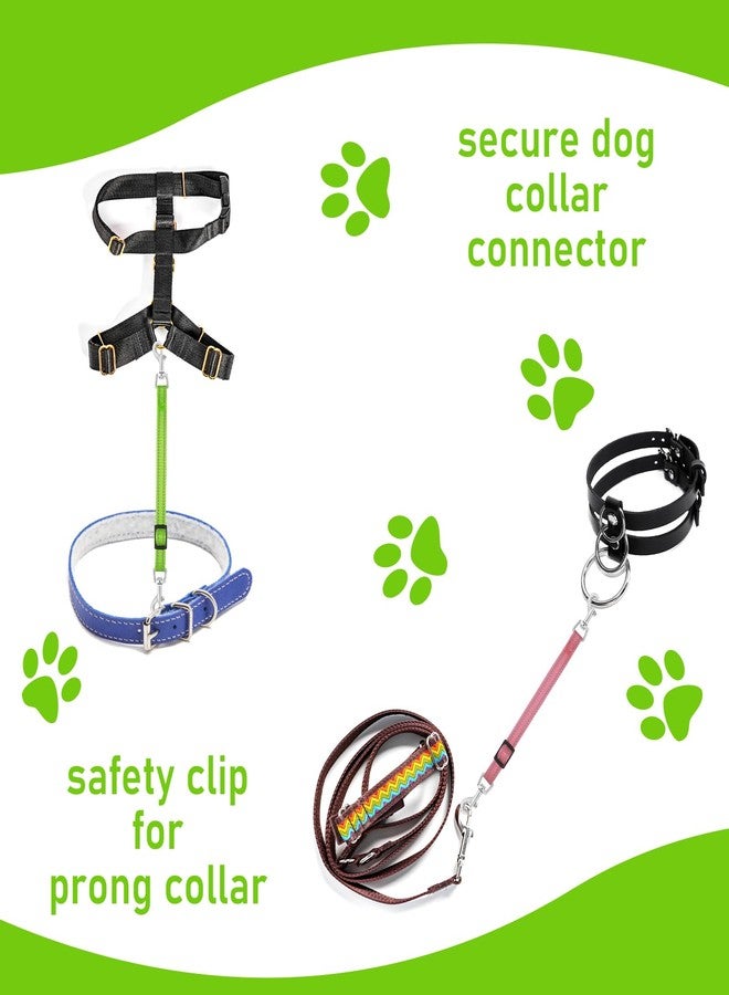 Amabro 2PCS Reflective Dog Safety Collar Clips, Adjustable Nylon Pet Collar Double Ended 360 Degree Rotatable Backup Clasp Clips Dog Collar Harness Connector (Green, Pink) - Image 4