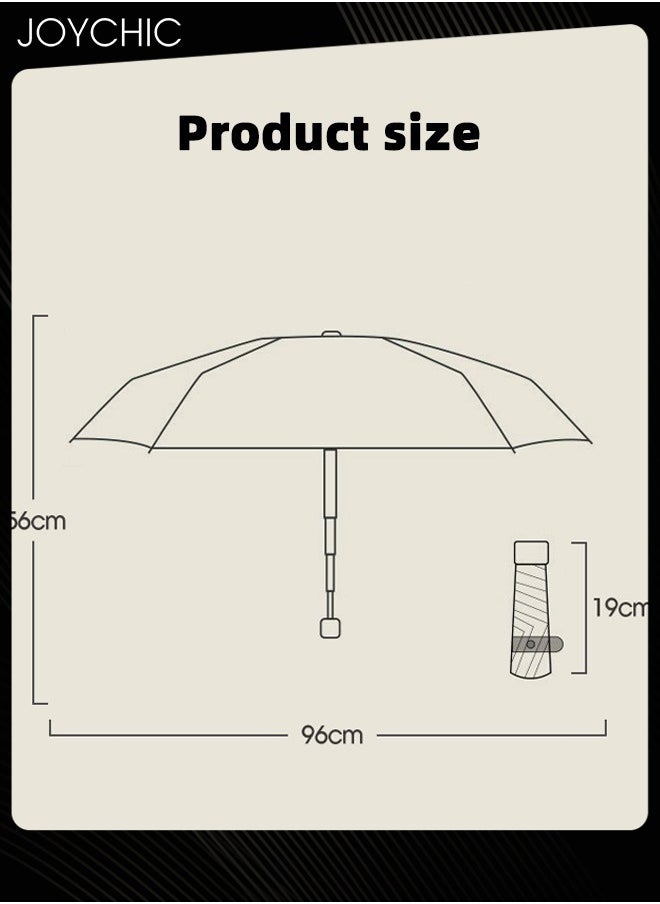 Joychic - 8 Ribs Printing UPF50+ UV Protection Umbrella 5 Fold Small Compact Sun and Rain Umbrella Multicolor - Image 1