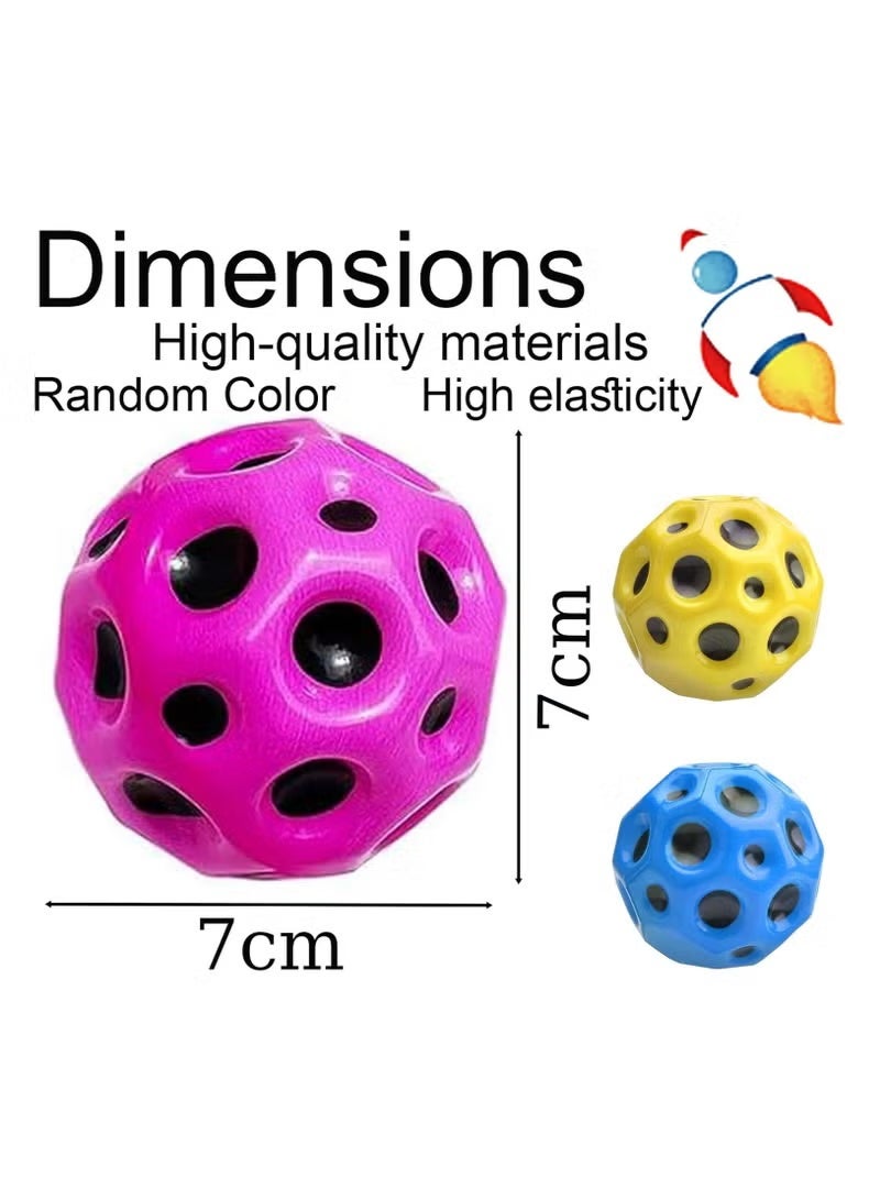 Astro Jump Balls Pack of 3 – Super High Bouncing Space Moon Ball Set | Durable Rubber Bouncy Planet Toy with Pop Sound | Sensory Hand Eye Coordination Game for Kids & Pets | Birthday Eid Ramadan Party Favors - Image 3