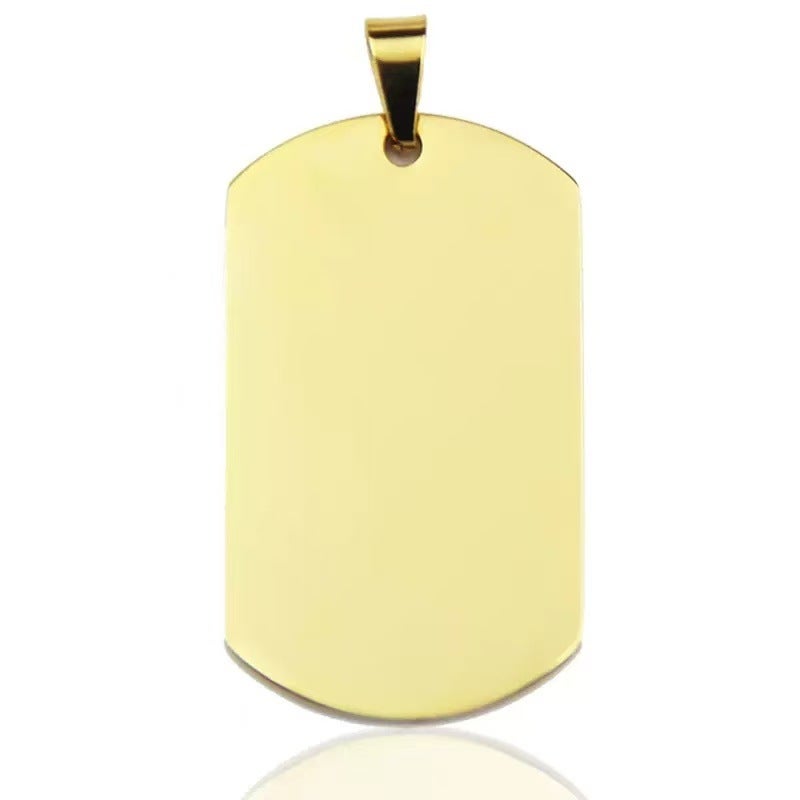 Ten-Year-Old Factory Stainless Steel Pendant Titanium Steel Military Badge Round Diy Engraving Metal Hanging Mirror Personalized - Image 1