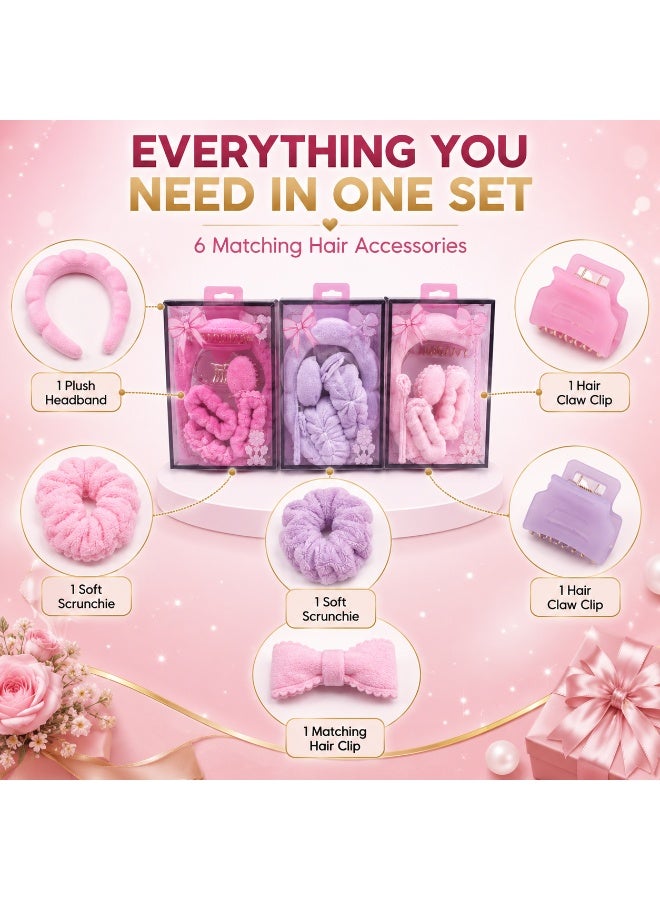 Lukadah 6 PCS Girls Hair Accessories Gift Set – Plush Headband, Hair Claw Clips, Soft Scrunchies & Hair Clip – Cute Hair Accessories Set for Kids, Toddlers & Girls – Birthday Party, School & Everyday Hair Styling Gift - Image 5