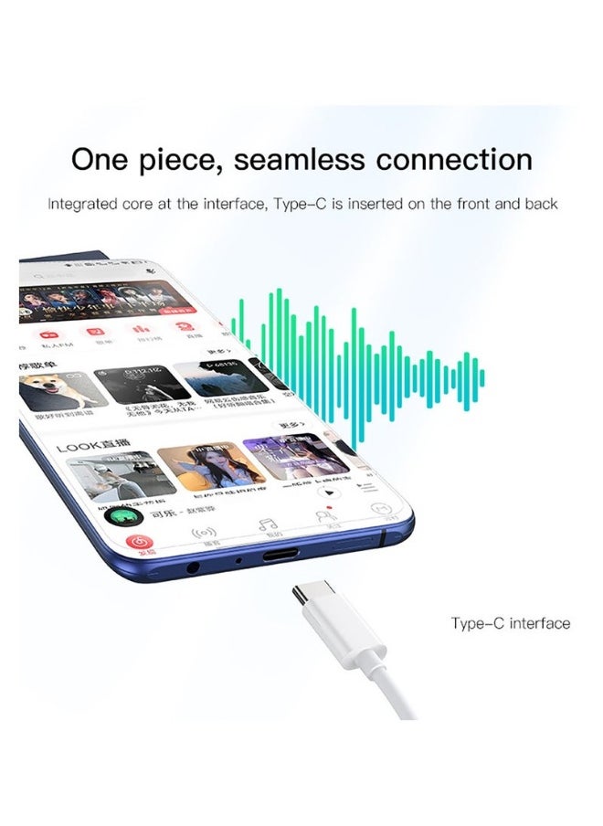 Yesido YH38 Type-C Wired Earphones with Microphone – High Quality Stereo Sound Headset for Smartphones, USB-C Earbuds with In-Line Controls for Music & Calls – White  - Image 2