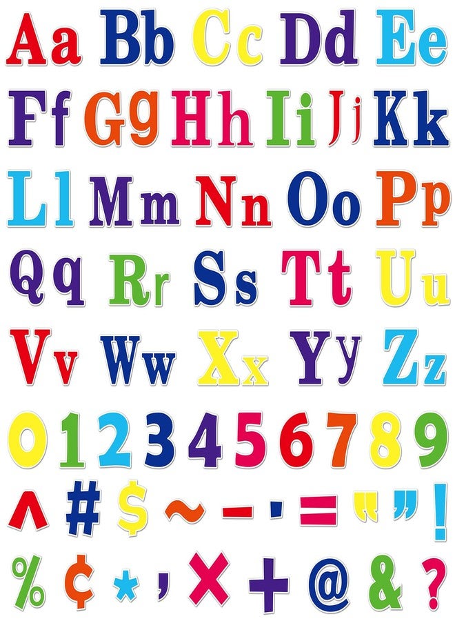 Wiooffen 81Pcs Magnetic Alphabet Letters Numbers Symbols Cutouts - Colorful Magnetic Bulletin Board Display Decorations for Home, Classroom, Bedroom - Image 1