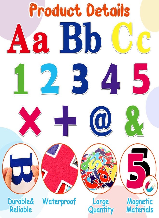 Wiooffen 81Pcs Magnetic Alphabet Letters Numbers Symbols Cutouts - Colorful Magnetic Bulletin Board Display Decorations for Home, Classroom, Bedroom - Image 3