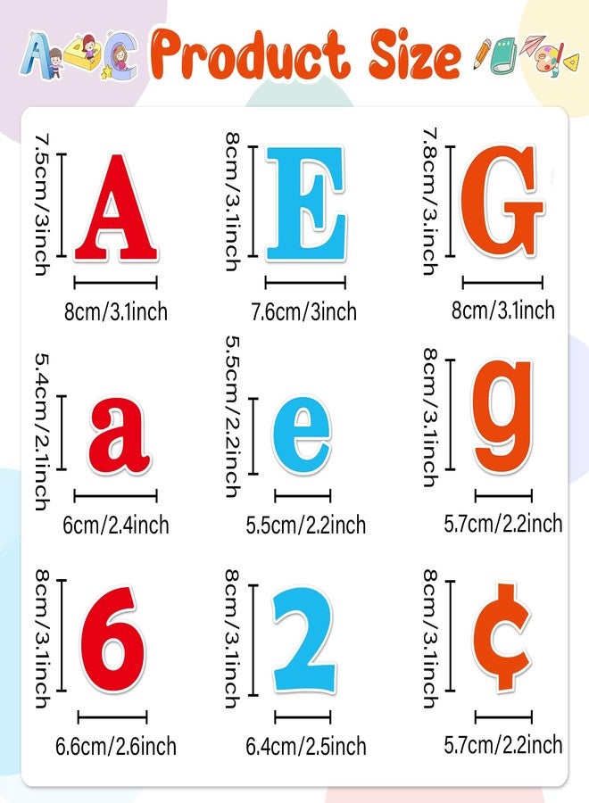 Wiooffen 81Pcs Magnetic Alphabet Letters Numbers Symbols Cutouts - Colorful Magnetic Bulletin Board Display Decorations for Home, Classroom, Bedroom - Image 2