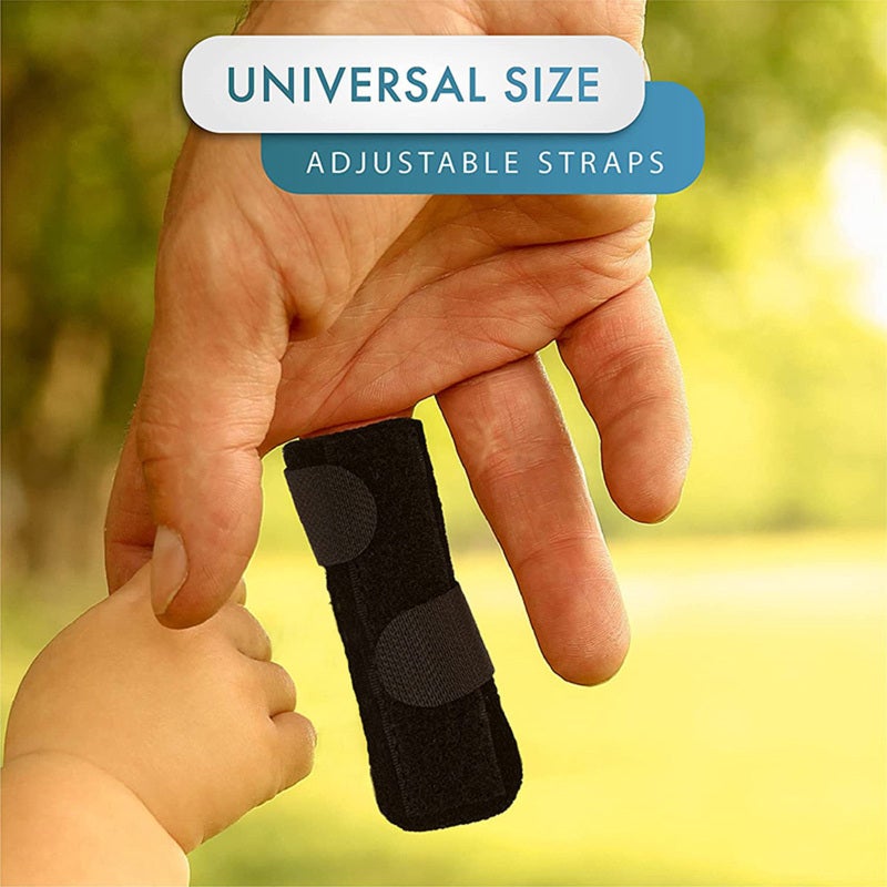 Finger Splint Black Adjustable Size - Light Strong Aluminum Strut Finger Brace - Comfort Nylon Cotton Fabric for Injury Recovery Arthritis Tendonitis Sports Injuries Home Rehabilitation - Image 2