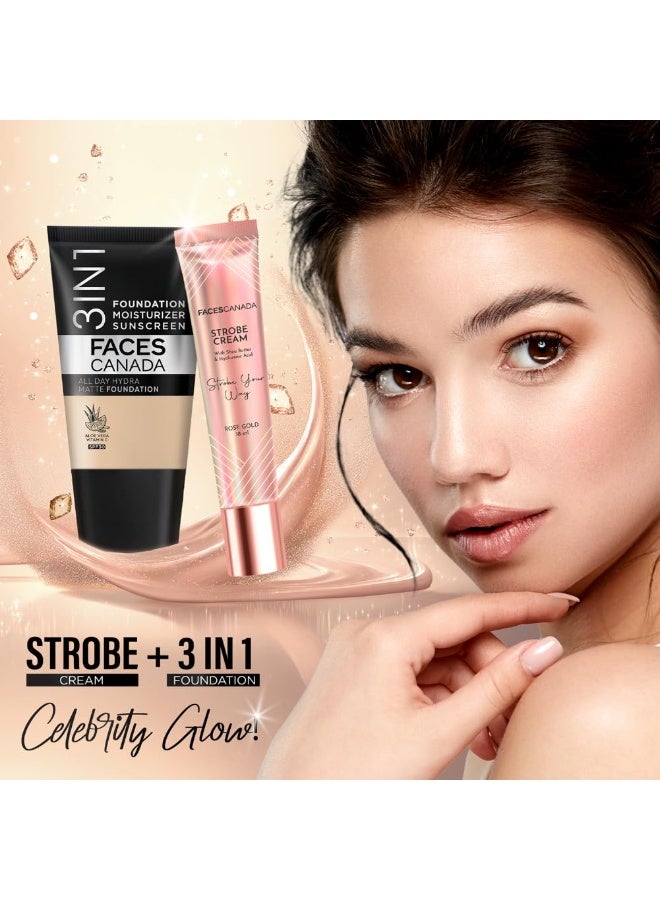 Facescanada FACES CANADA All Day Hydra Matte Foundation - Mini | 3in1 Foundation + Moisturizer + SPF 30 | 24 HR Aloe Hydration & Vitamin C | 10HR Wear | Medium to High Buildable Coverage | Absolute Ivory (18 ml) - Image 3