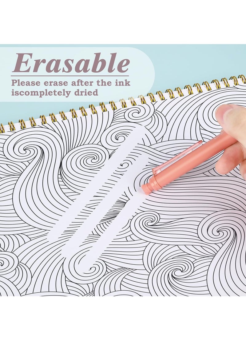 Generic Erasable Gel Pens Set, 0.5 mm Fine Point in Blue and Black Ink, Quick-Dry Smooth Writing for School, Office, Note Taking, and Journaling - 8 Pack in Pink and Green.  - Image 3