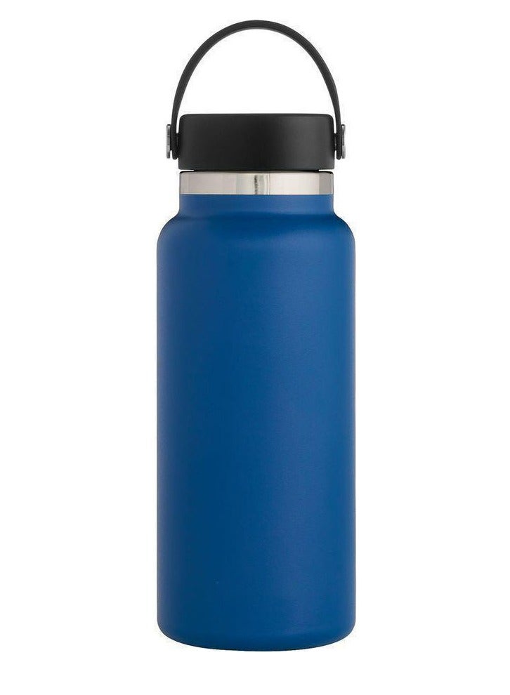 xozgdovg Thermos cup large capacity outdoor sports kettle Double vacuum 32oz navy blue 