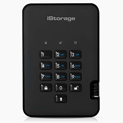 iStorage diskAshur2 HDD 500 GB Secure Portable Hard Drive Password Protected DustWaterResistant Hardware Encryption