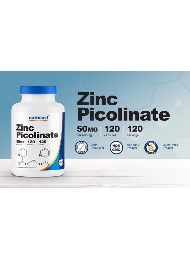 Nutricost زنك بيكولينات 50 ملغ 120 كبسولة نباتية خالية من الغلوتين وغير معدلة وراثيًا - Image 4