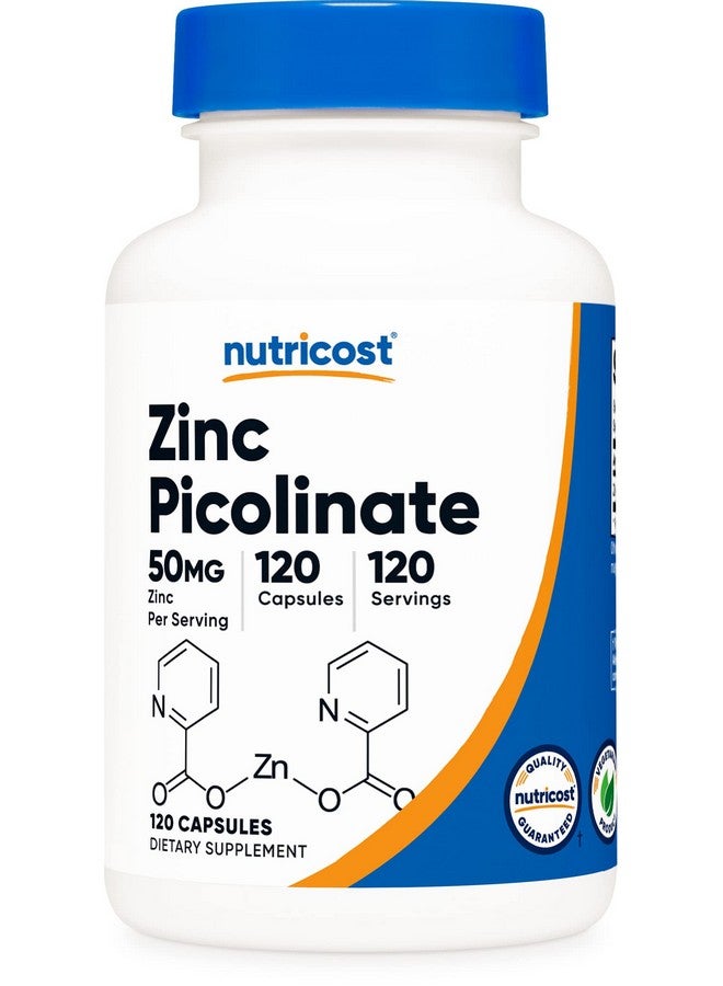 Nutricost زنك بيكولينات 50 ملغ 120 كبسولة نباتية خالية من الغلوتين وغير معدلة وراثيًا - Image 2