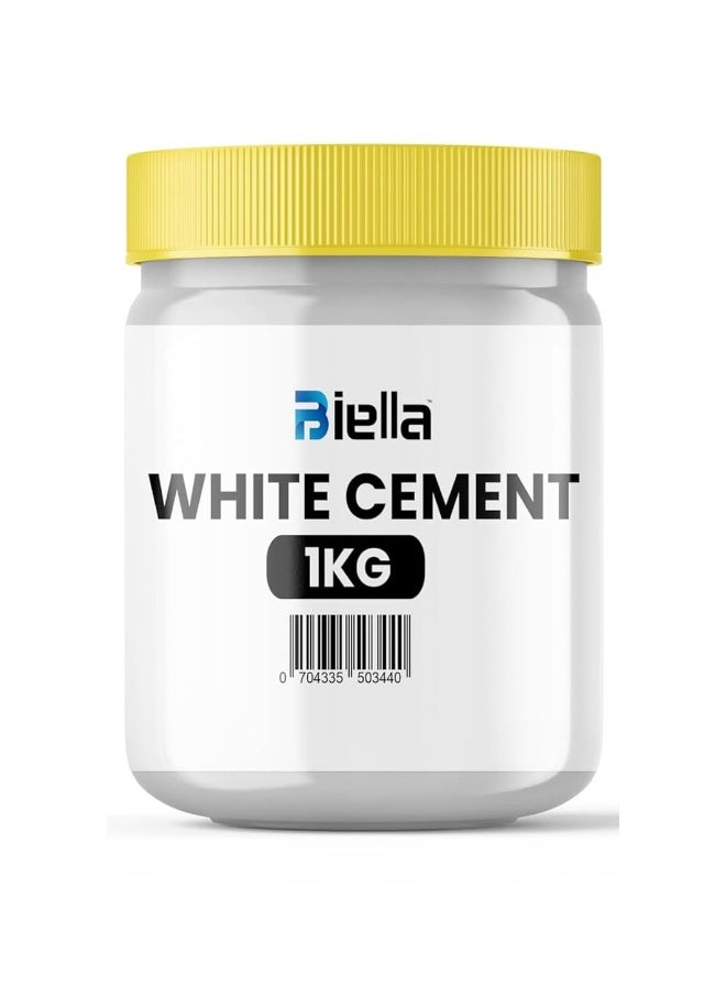 Biella 1kg White Cement Powder Ideal for Crack Filling, Universal Adhesive, Construction, Art & Craft Projects, and Waterproofing for Home Repairs, Bathrooms, and Tiles  - Image 1